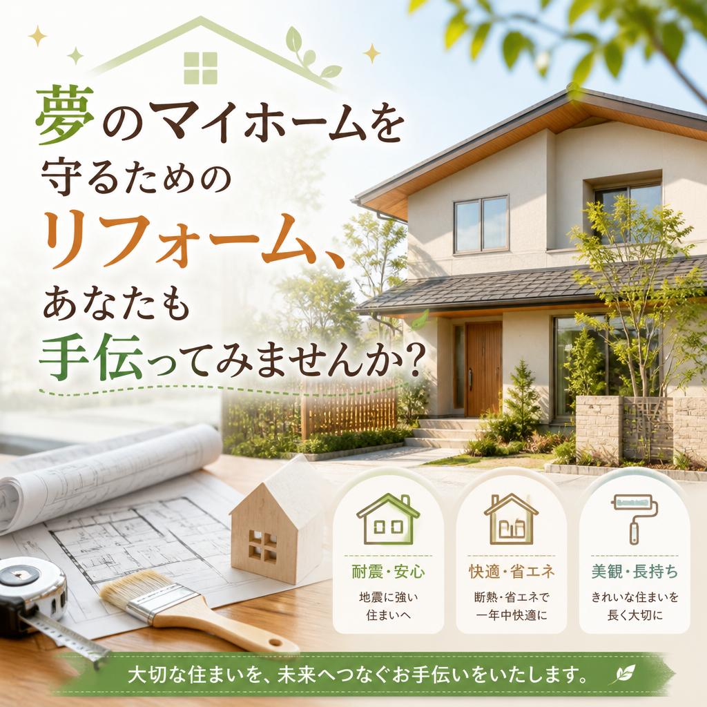 夢のマイホームを守るためのリフォーム、あなたも手伝ってみませんか？