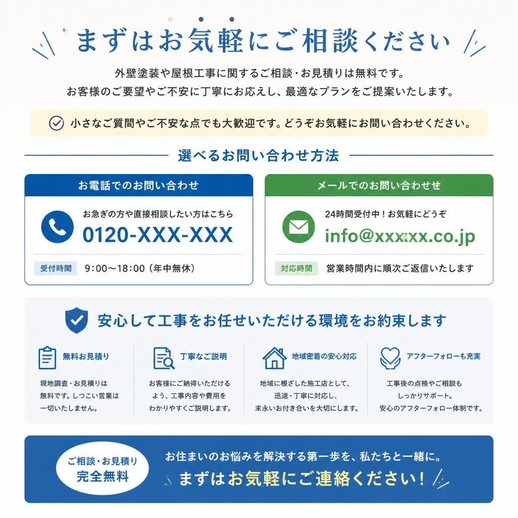 まずはお問い合わせを！