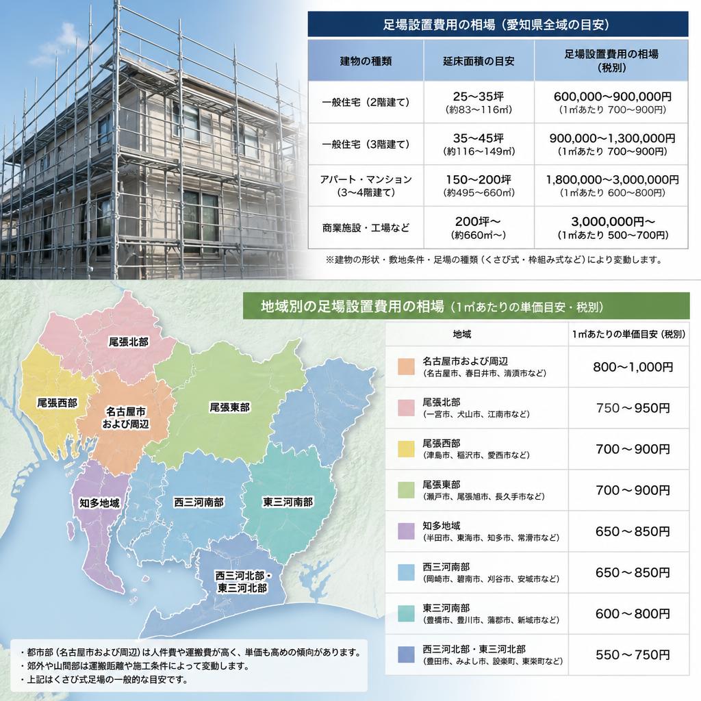 愛知県における足場設置の相場